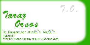 taraz orsos business card